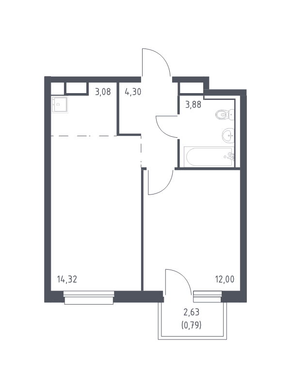 Продажа 1-комн квартиры в новостройке Мурино п., Ручьёвский пр-кт,  к. 1.3