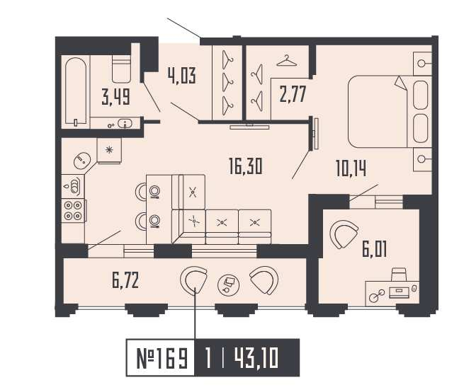 Продажа 1-комн квартиры в новостройке Алтайская улица, дом 39, литера А