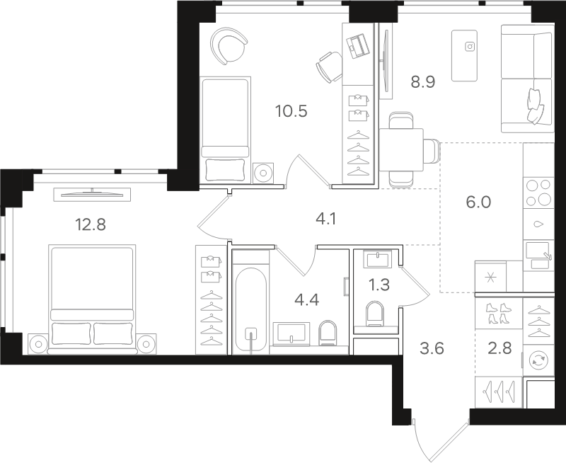 Продажа 2-комн квартиры в новостройке Москва г., Открытое ш.,  к. 1