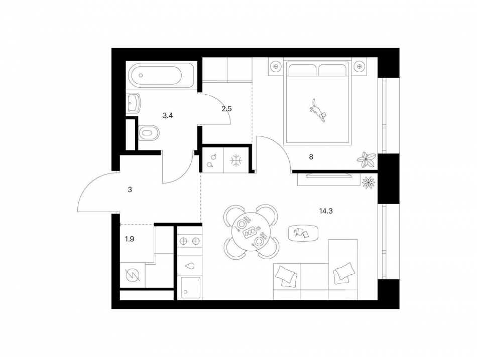 Продажа 1-комн квартиры в новостройке ул. Котляковская, корп. 2.1