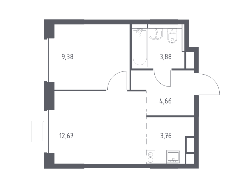 Продажа 1-комн квартиры в новостройке Ям с., Новая ул.,  к. 9.2
