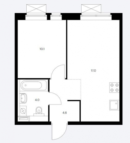 Планировка ЖК Люберецкий, 10.1 м2