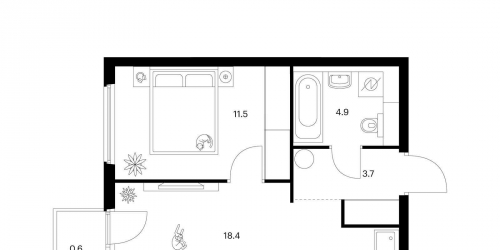 1-комн квартира Кронштадтский б-р, вл. 11