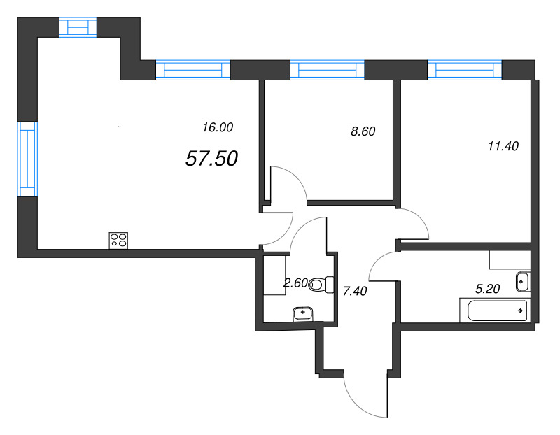 Продажа 2-комн квартиры в новостройке Санкт-Петербург г., Шкиперский проток,  к. 1.1