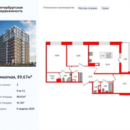 Продажа 3-комн квартиры в новостройке проспект Большой Смоленский