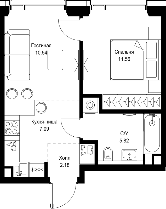Продажа 1-комн квартиры в новостройке Москва г., Верейская ул.,  к. SET.2.Б