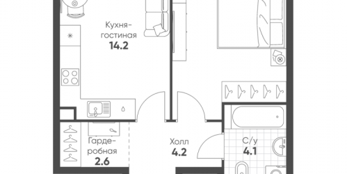 1-комн квартира Москва г., Автозаводская ул.,  к. 4.3.1