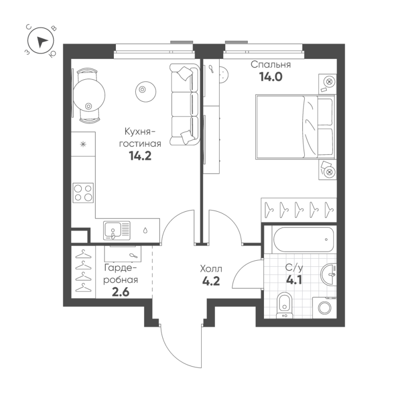 Продажа 1-комн квартиры в новостройке Автозаводская ул,  к. 4.3.1