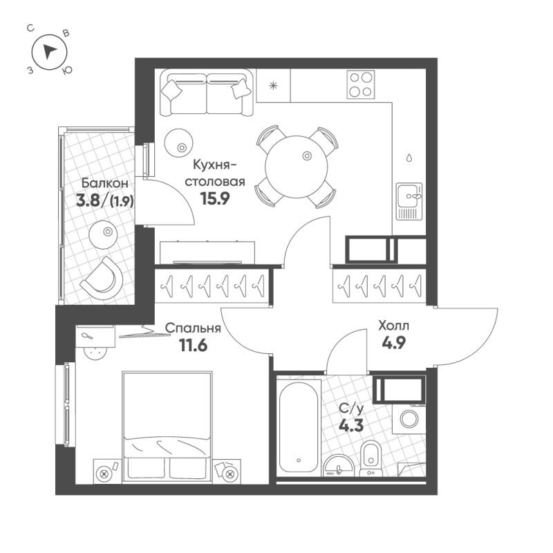 Продажа 1-комн квартиры в новостройке Шушары п., Школьная ул.,  к. 1