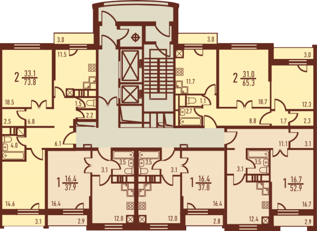 Планировка ЖК Сокол, 31 м2