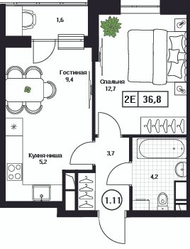 Продажа 1-комн квартиры в новостройке Пушкино г., Нижняя ул.,  к. 3