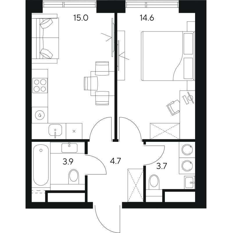 Продажа 1-комн квартиры в новостройке Москва г., Ярцевская ул.,  к. 1