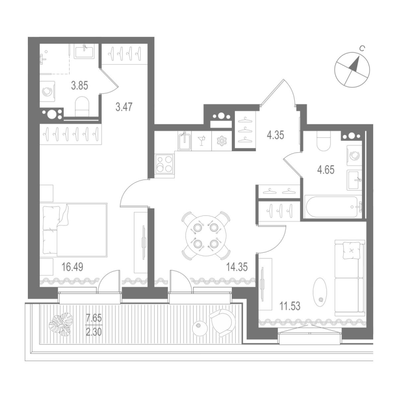 Продажа 2-комн квартиры в новостройке Санкт-Петербург г., Перевозная ул.,  к. 2