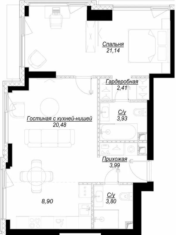 Продажа 1-комн квартиры в новостройке Москва г., 1-й Сетуньский проезд,  к. RiverSide