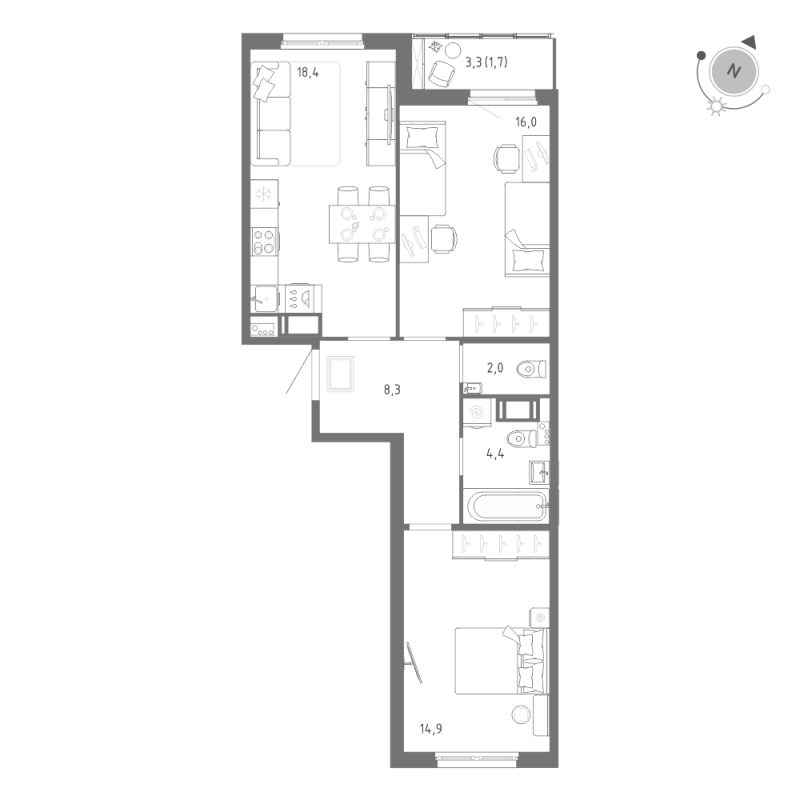Продажа 2-комн квартиры в новостройке Шушары п., Школьная ул.,  к. 1