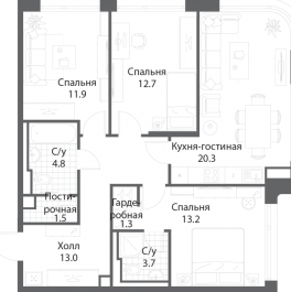 Продажа 3-комн квартиры в новостройке Москва г., Проектируемый проезд № 7024, к. 2 Продажа 3-комн квартиры в новостройке Москва г., Проектируемый проезд № 7024, к. 2