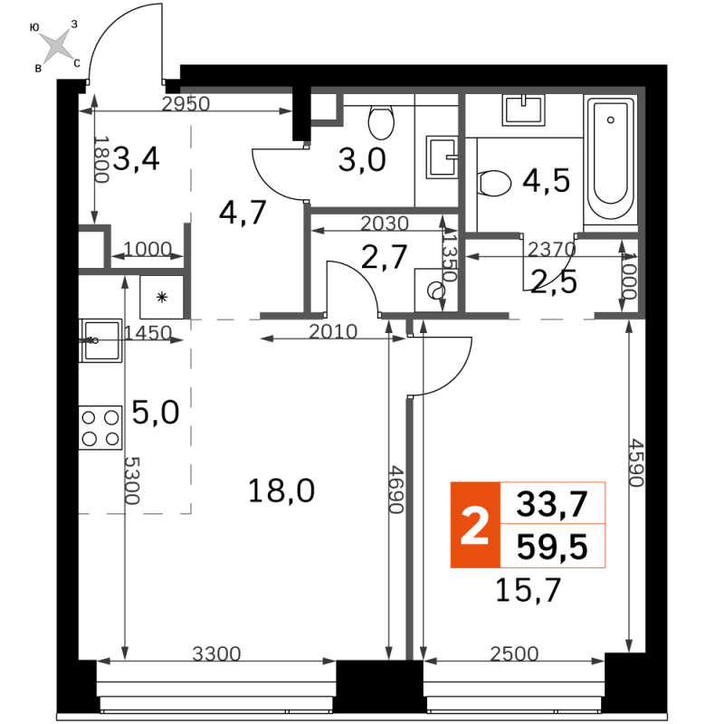 Продажа 1-комн квартиры в новостройке Москва г., Розанова ул.,  к. 5