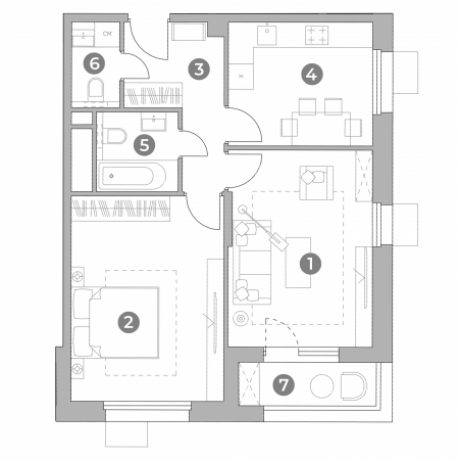 Планировка ЖК UNO Старокоптевский,  м2