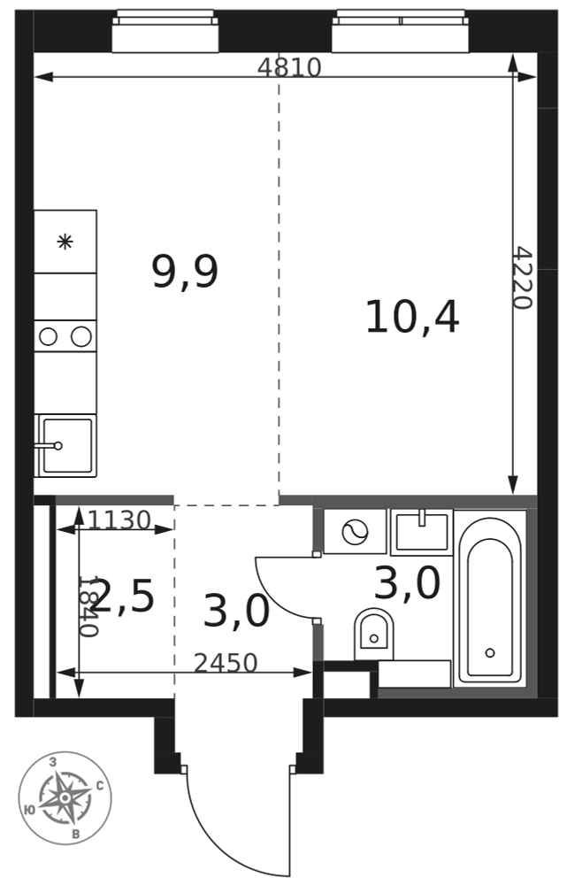 Продажа студии Химки, ул. Олимпийская