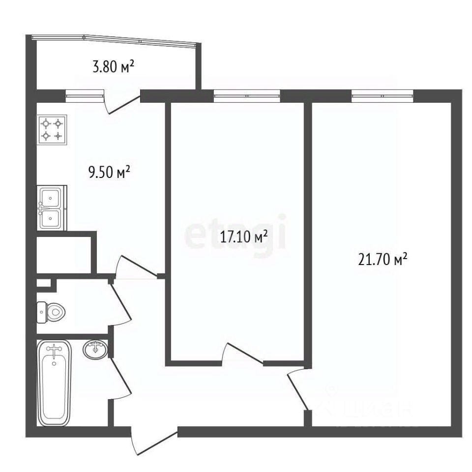 Продажа 2-комн квартиры на вторичном рынке пос. Парголово, улица Тихоокеанская, 1к1