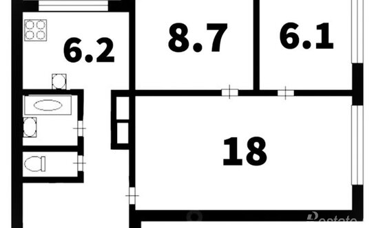 Продажа 3-комн квартиры на вторичном рынке улица Козлова,  д. 25