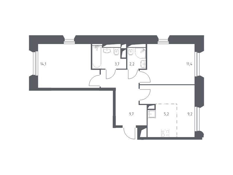 Продажа 2-комн квартиры в новостройке Заречье п., Заречная ул.,  к. 3.2