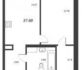 Продать Квартиры в новостройке Мурино п., Ручьёвский пр-кт   1-1