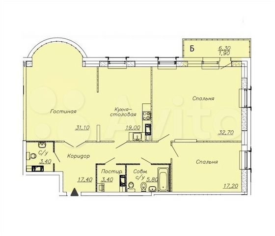 Продажа 3-комн квартиры в новостройке Глухая Зеленина улица,  д. 4
