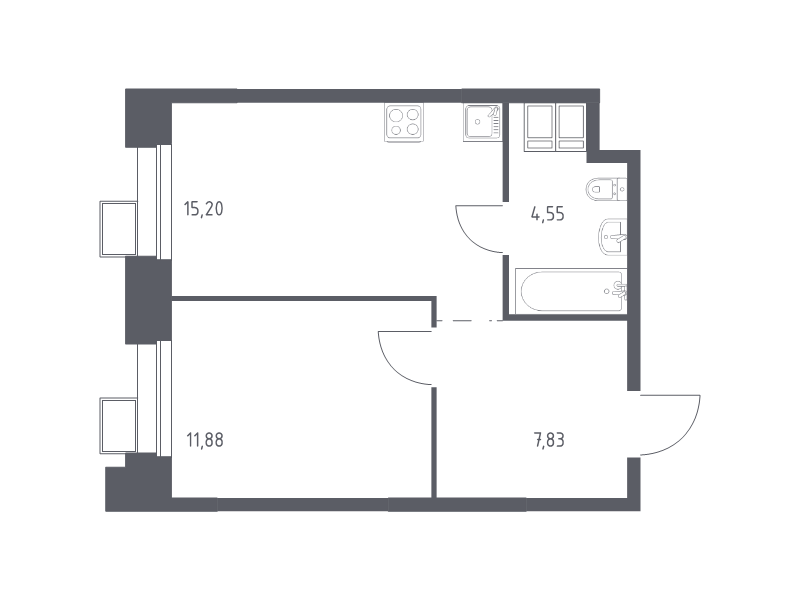 Продажа 1-комн квартиры в новостройке Дудкино д., Цветочная ул.,  к. 2.4