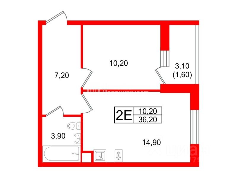 Продажа 1-комн квартиры на вторичном рынке улица Вадима Шефнера, 12к1