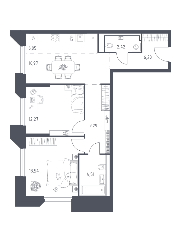 Продажа 2-комн квартиры в новостройке Раздоры д., Мякининское ш.,  к. 21