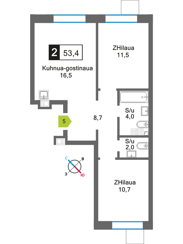 Продажа 2-комн квартиры в новостройке Светлые Горы п., Пятницкое ш.,  к. 6