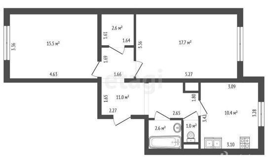 Продажа 2-комн квартиры на вторичном рынке Днепропетровская улица,  д. 37
