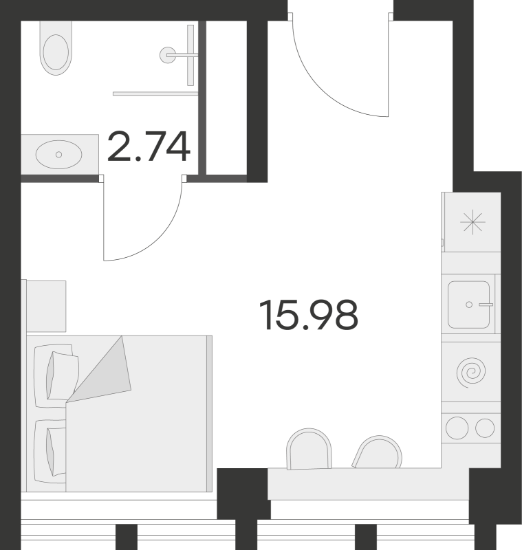 Продажа студии Санкт-Петербург г., Заневский пр-кт,  к. 1