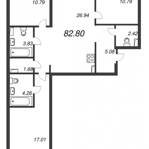 3-комн квартира Санкт-Петербург г., Перевозная ул.,  к. 1