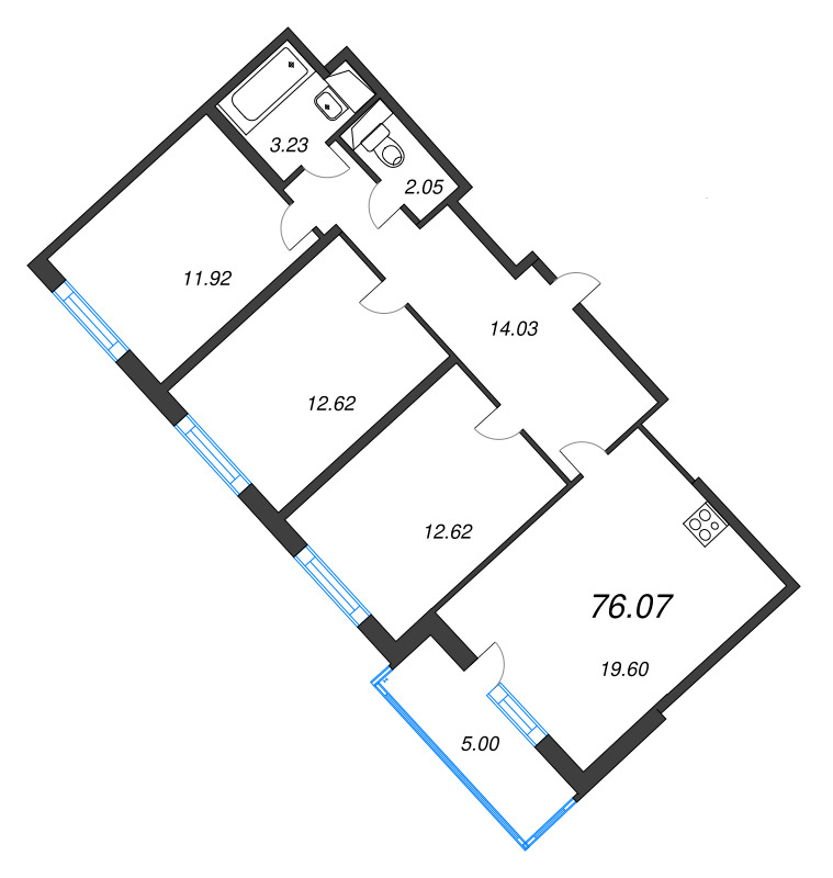 Продажа 3-комн квартиры в новостройке Шушары п., Пулковское ш.,  к. 3.5