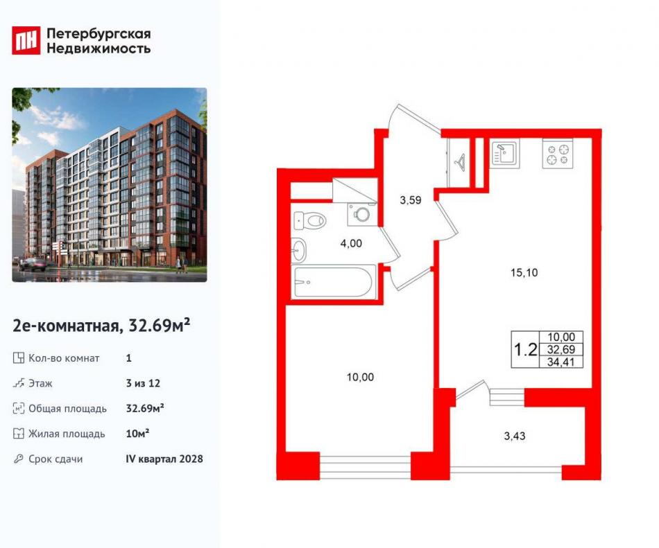 Продажа 1-комн квартиры в новостройке ул. Кубинская
