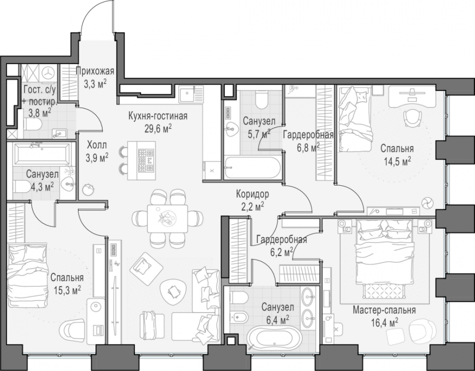 Продажа 3-комн квартиры в новостройке Москва г., Сергея Макеева ул.,  к. B