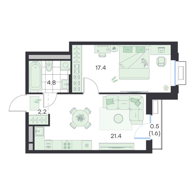 Продажа 1-комн квартиры в новостройке Раменское г., Михалевича ул.,  к. 2