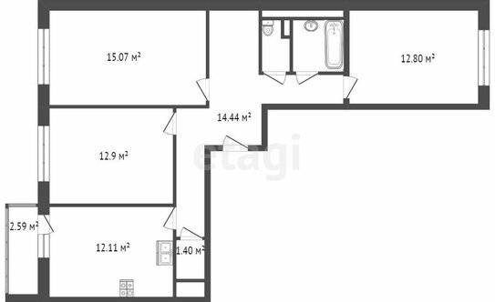 Продажа 3-комн квартиры на вторичном рынке Янино-1, ул Ясная,  д. 11,  к. 5