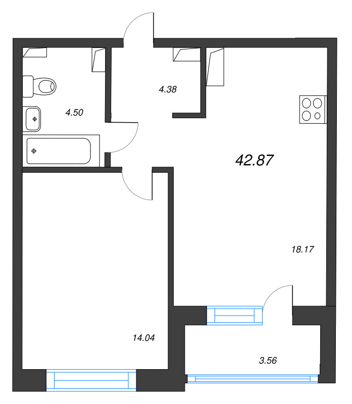 Продажа 1-комн квартиры в новостройке Мистолово д., Большой пр-кт,  к. 3