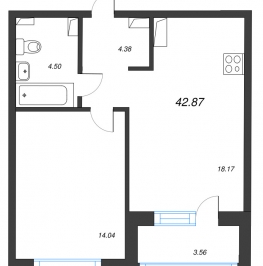 Продажа 1-комн квартиры в новостройке Мистолово д., Большой пр-кт,  к. 3