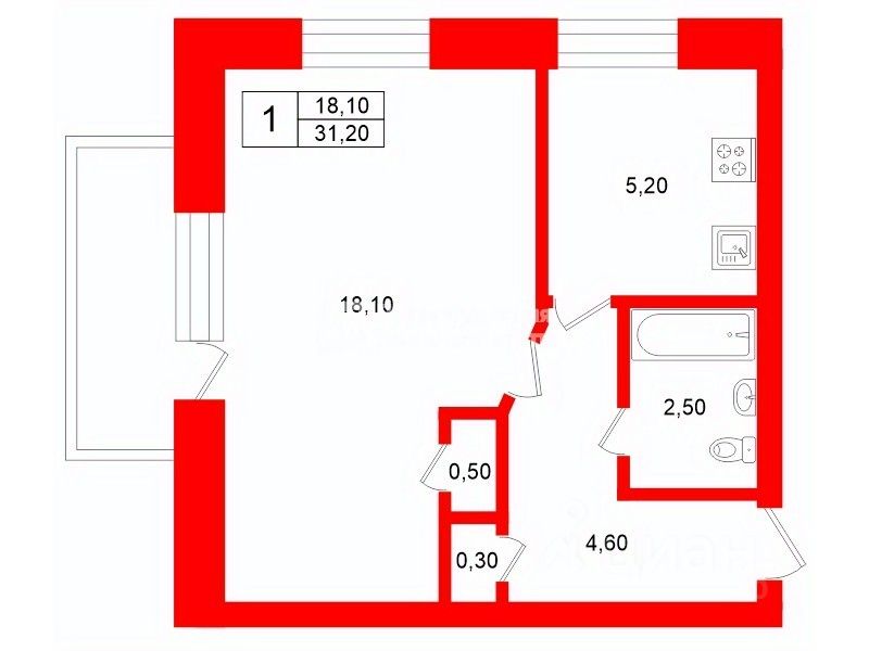 Продажа 1-комн квартиры на вторичном рынке Наличная улица, 39К1
