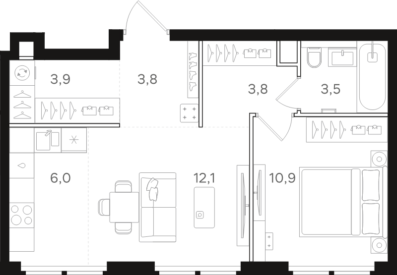 Продажа 1-комн квартиры в новостройке Москва г., Открытое ш.,  к. 6