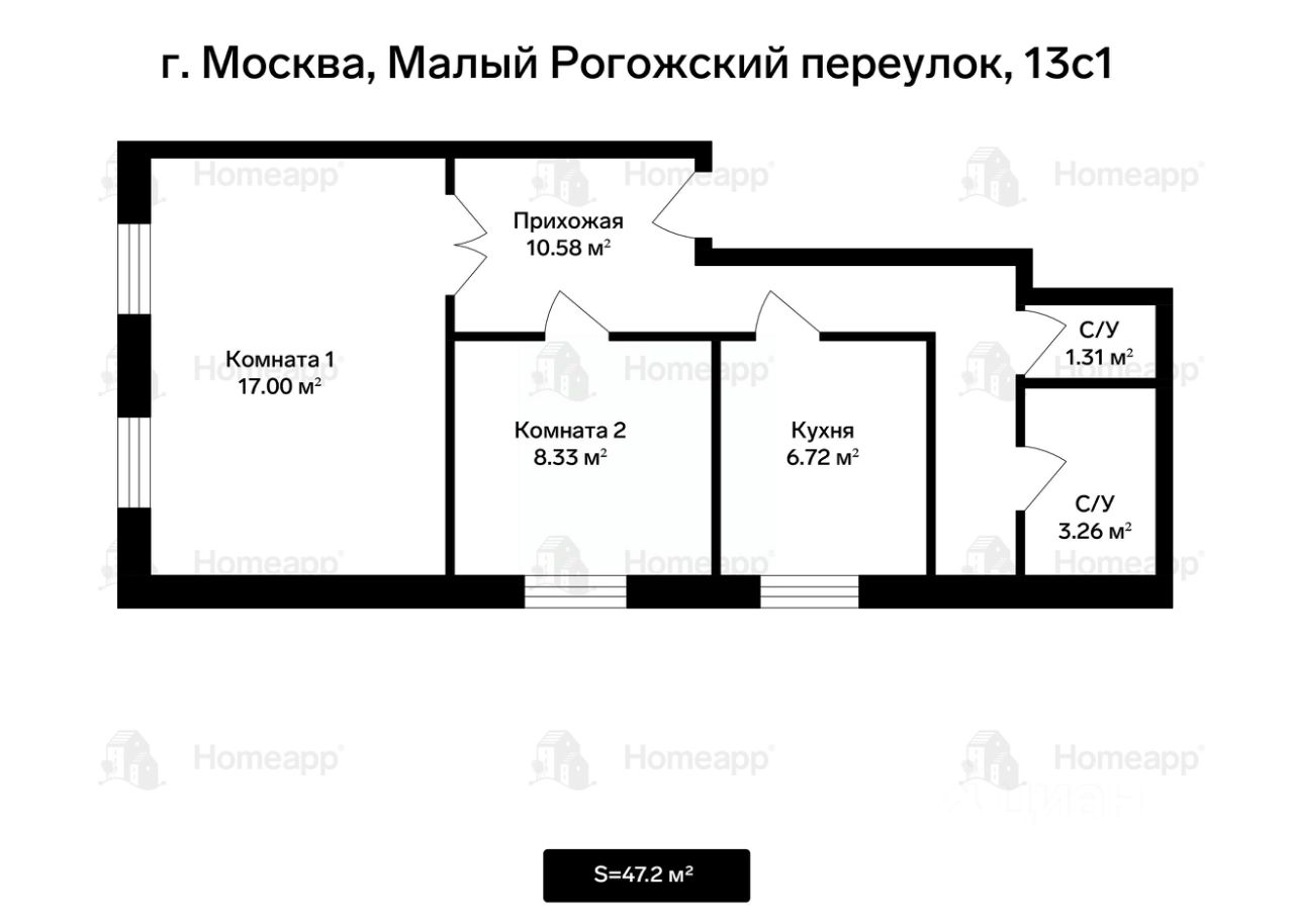 Продажа 2-комн квартиры на вторичном рынке Малый Рогожский переулок, 13С1