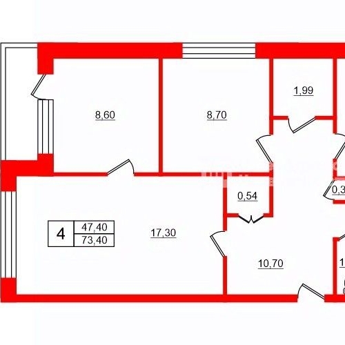 4-комн квартира Коммунар г., шоссе Ленинградское, 6