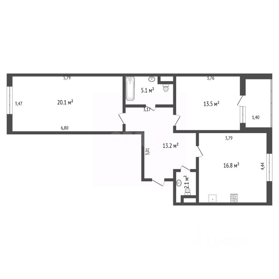 Продажа 2-комн квартиры на вторичном рынке Кременчугская улица, 9К1