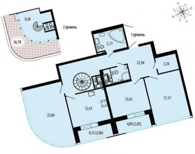 Планировка ЖК Пять звезд, 52.46 м2