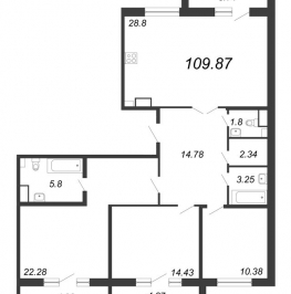 Продажа 3-комн квартиры в новостройке Санкт-Петербург г., Глухарская ул.,  к. 1