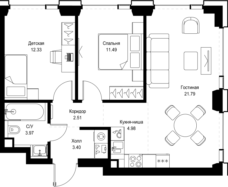 Продажа 2-комн квартиры в новостройке Москва г., Верейская ул.,  к. SET.2.А